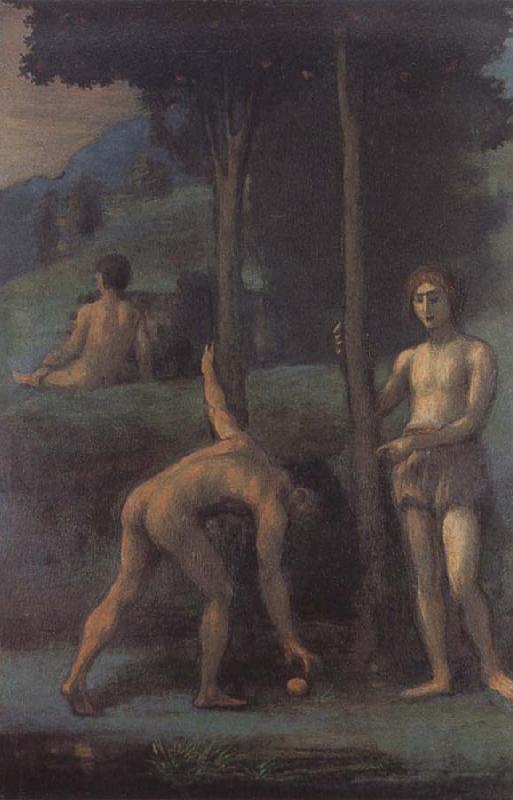 Hans von Maress Three Youths in an Orange Grove oil painting image